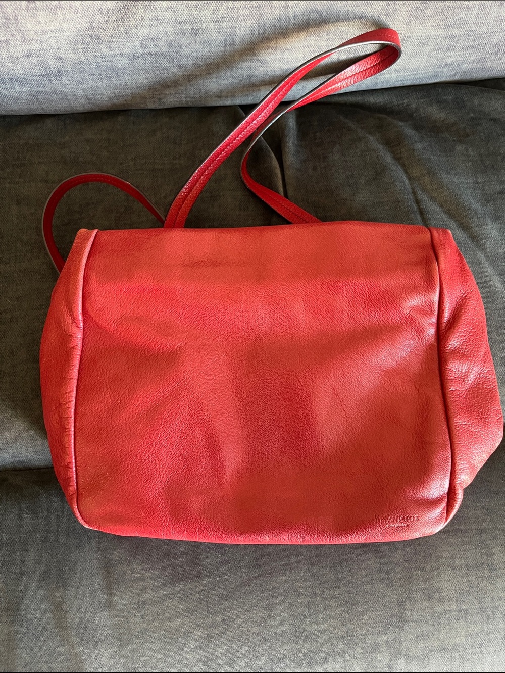 Yves Saint Laurent Rive Gauche Nadja Leather Tote Bag, Red - Picture 7 of 7